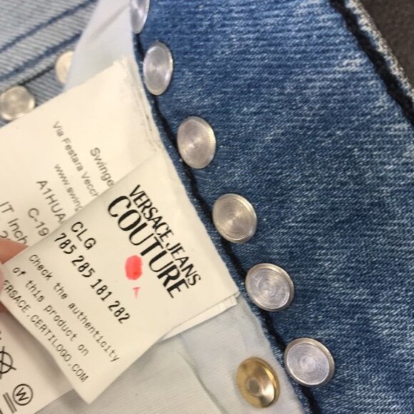 Versace Jeans Couture Slim Coated Jeans with Studs - Picture 7 of 9